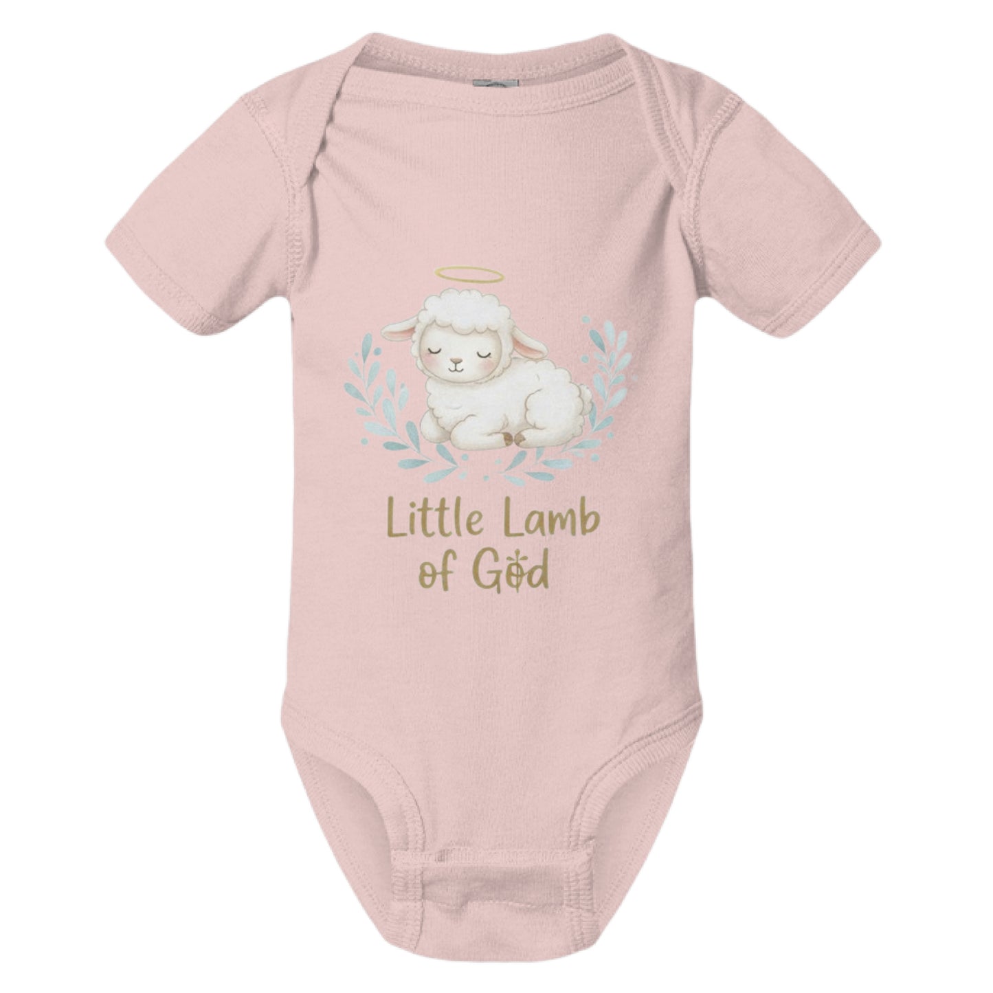 Little Lamb of God Faith Onesie Blush Salvation Clothing and Accessories