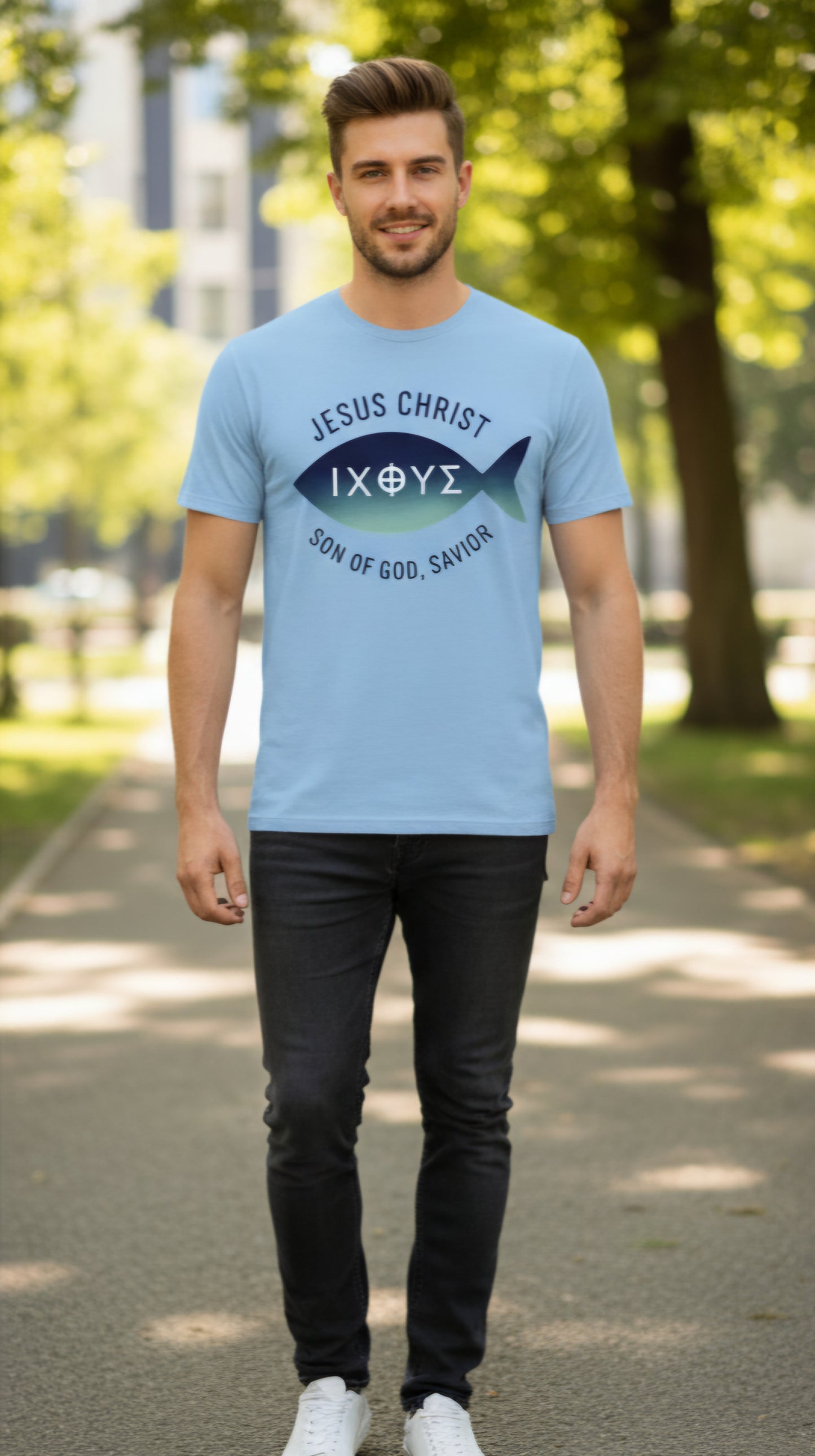 Jesus Christ son of God Faith T-Shirt Salvation Clothing and Accessories