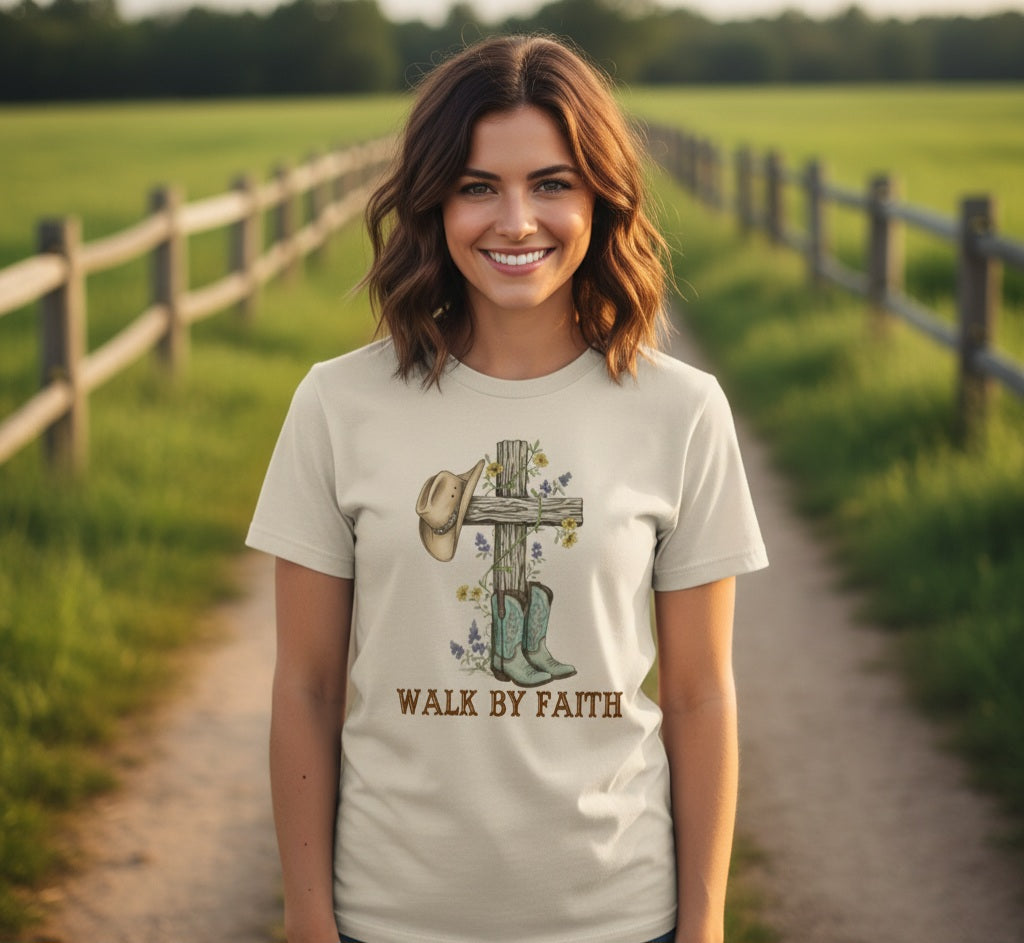Walk by Faith Boots Faith T-Shirt Salvation Clothing and Accessories Apparel