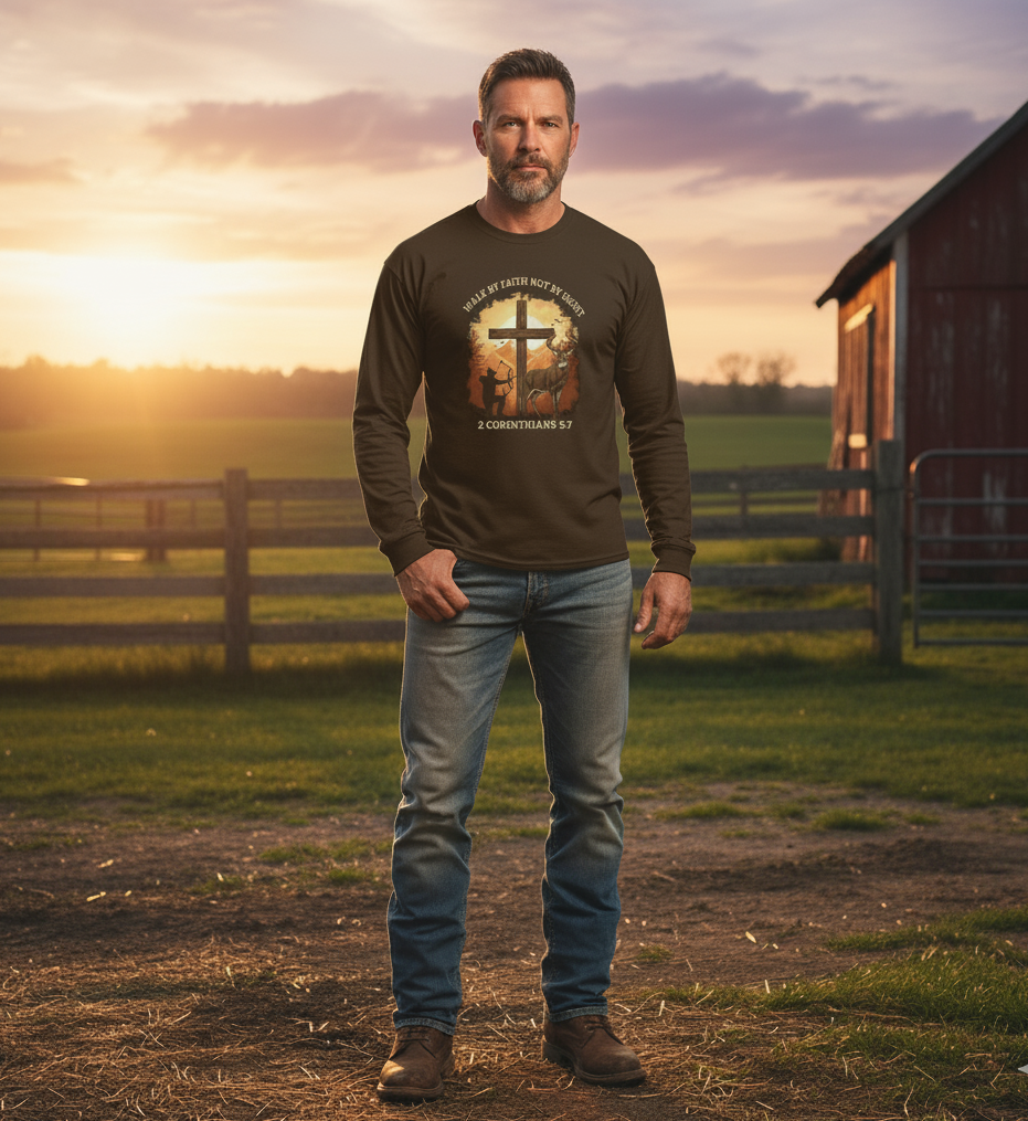 Walk by Faith Not Sight Faith Long Sleeve shirt (Hunting) Salvation Clothing and Accessories Apparel