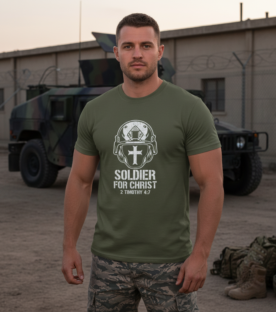Soldier for Christ Faith T-Shirt Salvation Clothing and Accessories Apparel