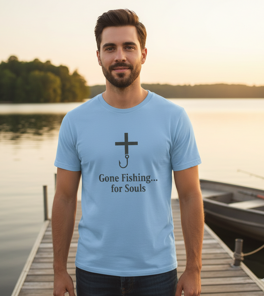 Gone Fishing Christian T-Shirt Salvation Clothing and Accessories Apparel
