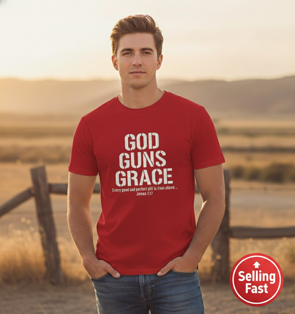 God Guns Grace Faith T-Shirt Salvation Clothing and Accessories Apparel