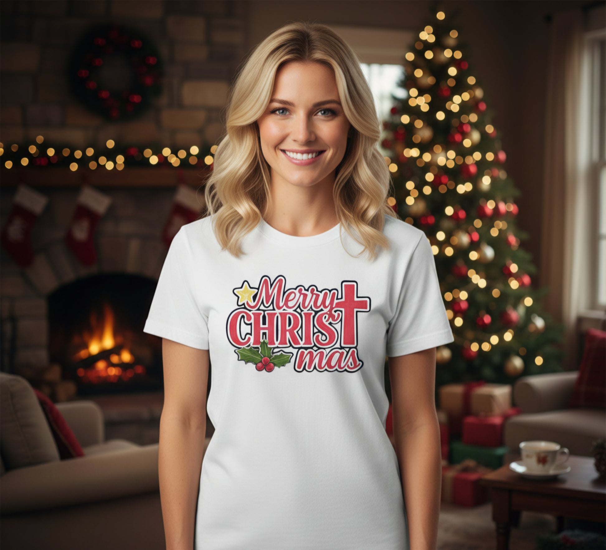 Merry Christ-Mas-Faith T-Shirt Salvation Clothing and Accessories