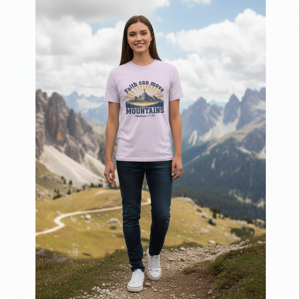 Faith Can Move Mountains Faith T-Shirt Salvation Clothing and Accessories