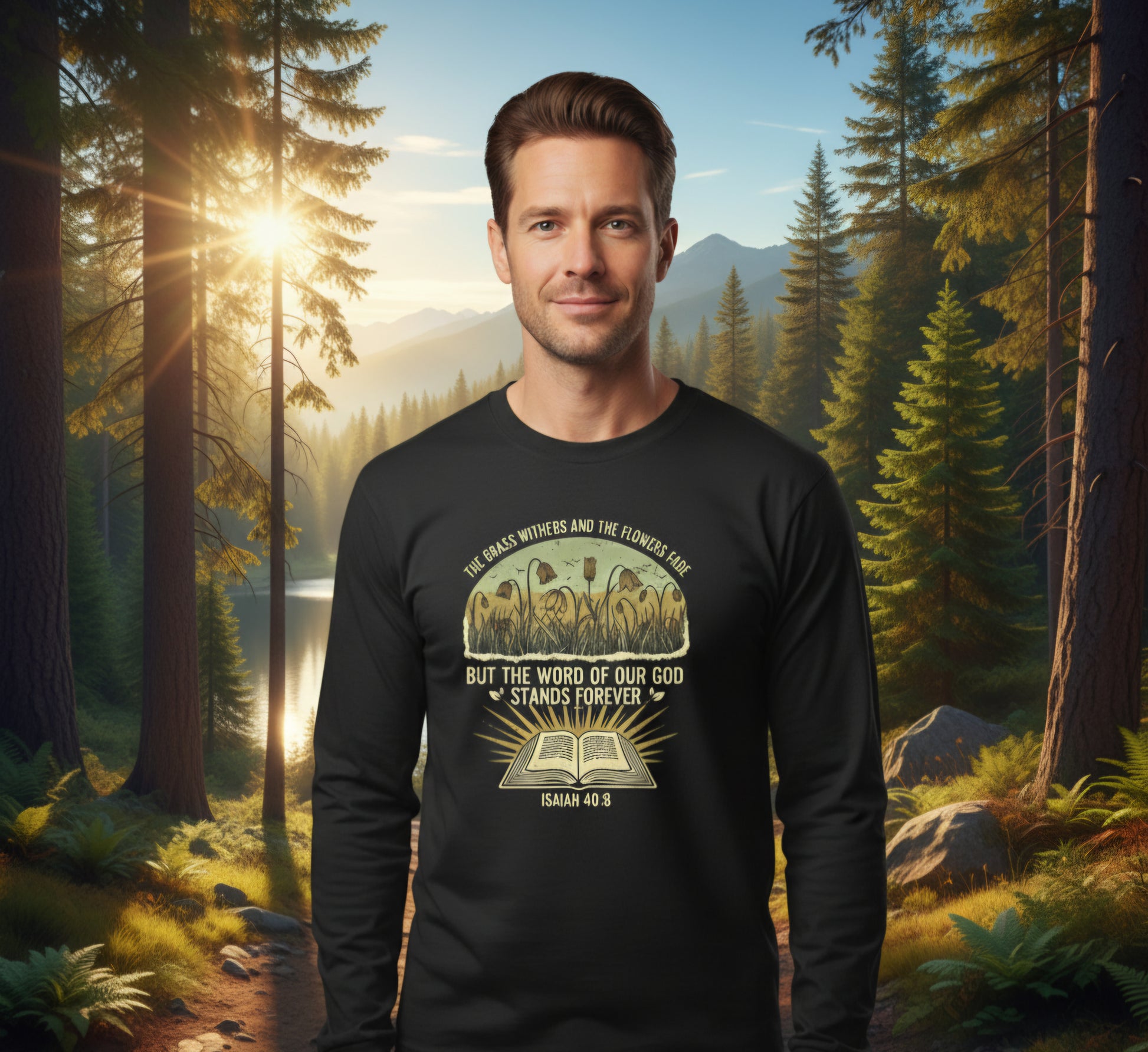 Isaiah 40:8 Faith Long Sleeve Salvation Clothing and Accessories