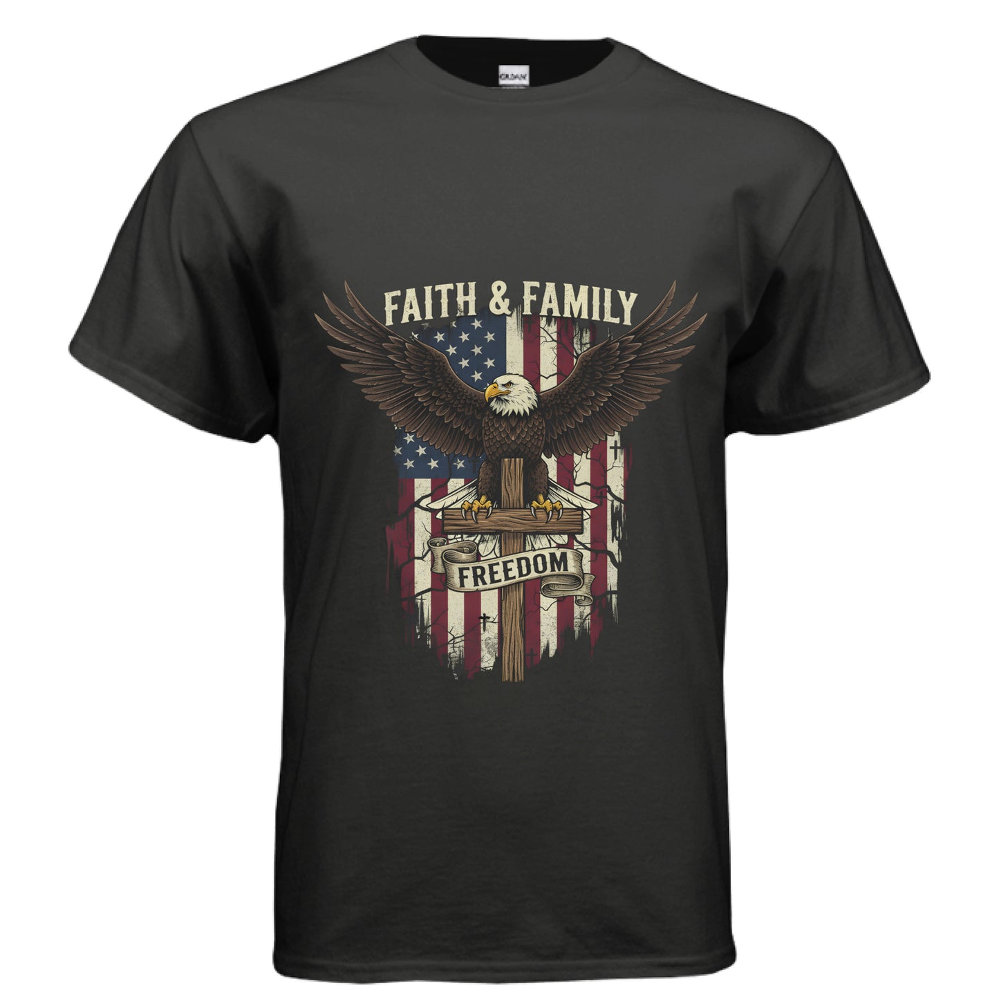 Faith Family Freedom Faith T-Shirt BLACK Salvation Clothing and Accessories