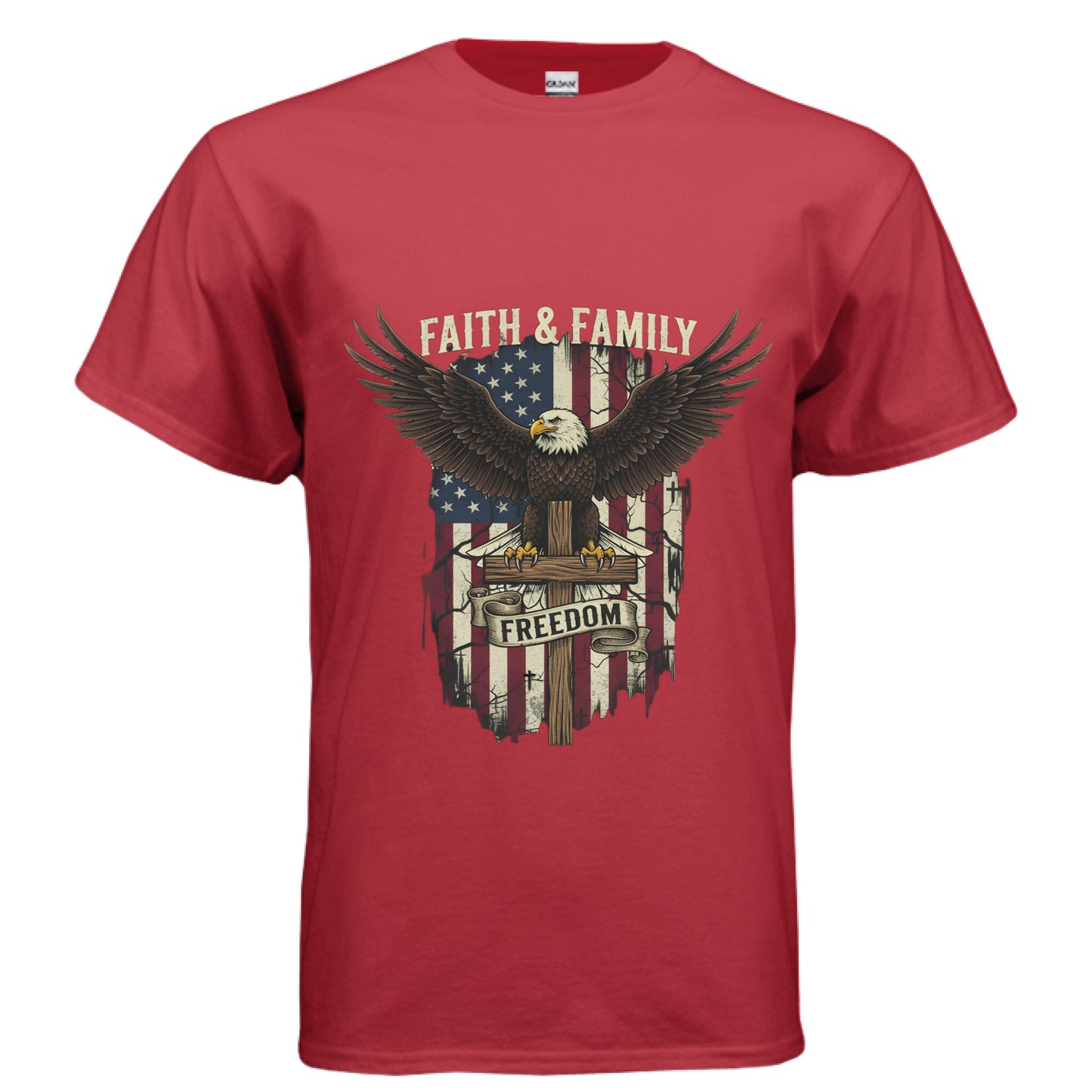 Faith Family Freedom Faith T-Shirt RED Salvation Clothing and Accessories