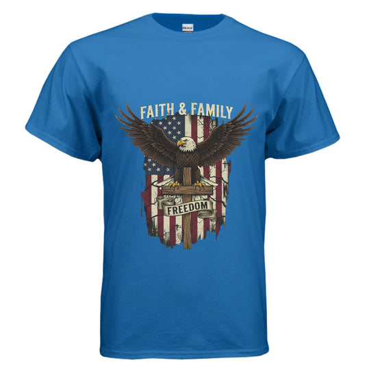 Faith Family Freedom Christian T-Shirt ROYAL Salvation Clothing and Accessories