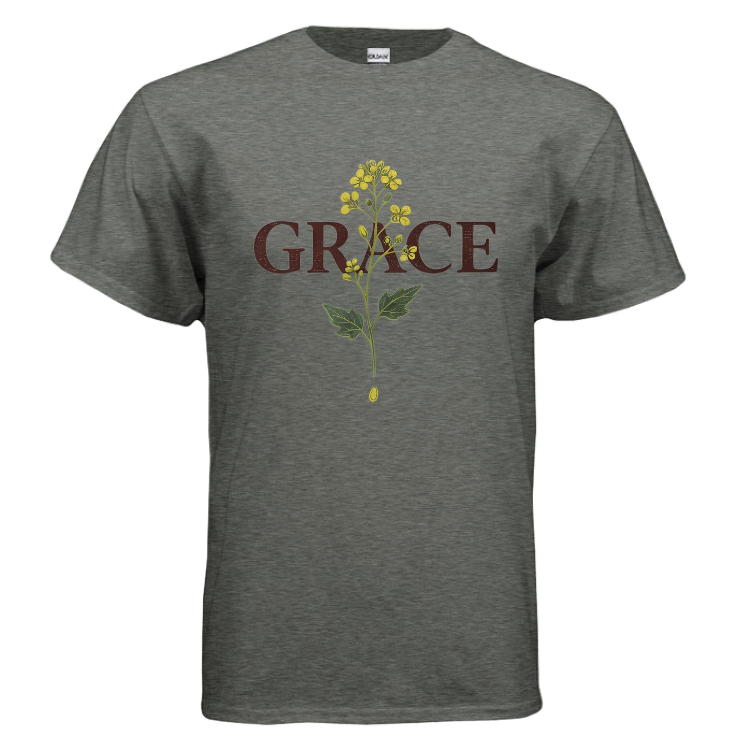 Grace Mustard Seed Faith T-Shirt HEATHER MILITARY GREEN Salvation Clothing and Accessories