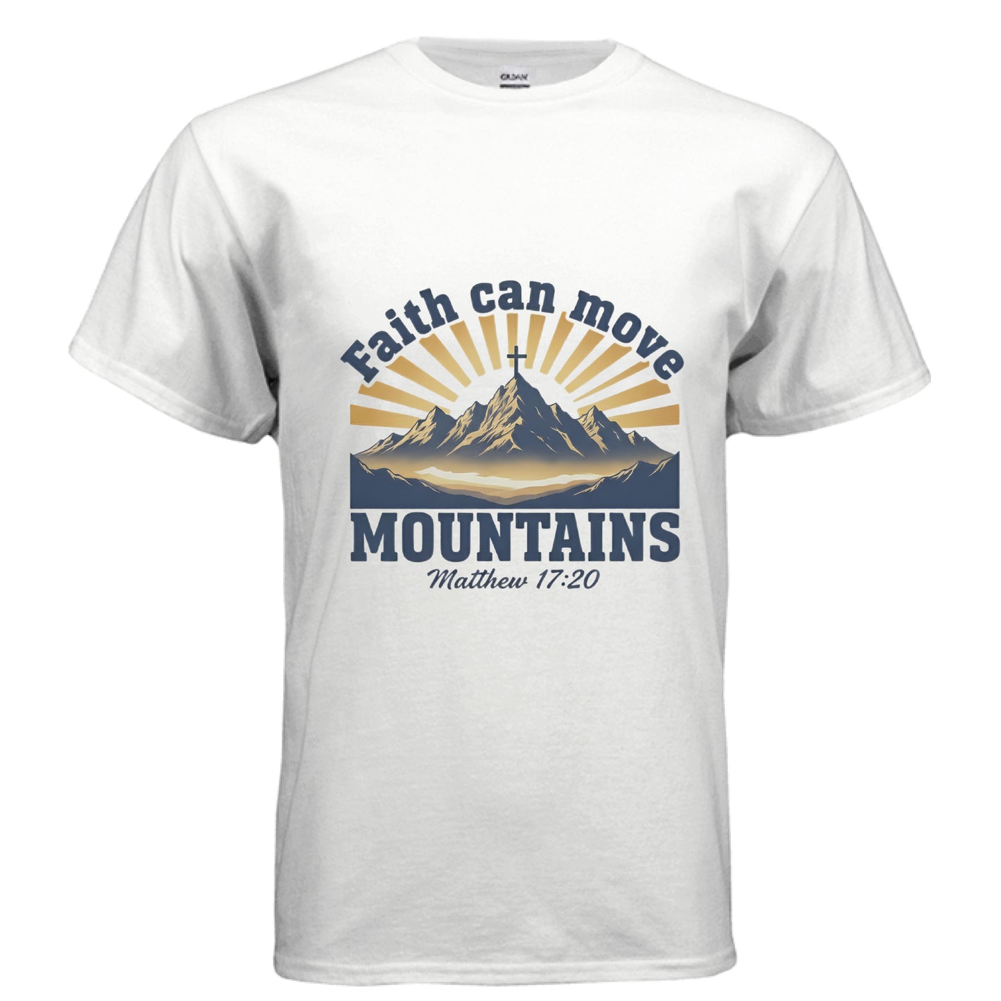Faith Can Move Mountains Faith T-Shirt WHITE Salvation Clothing and Accessories
