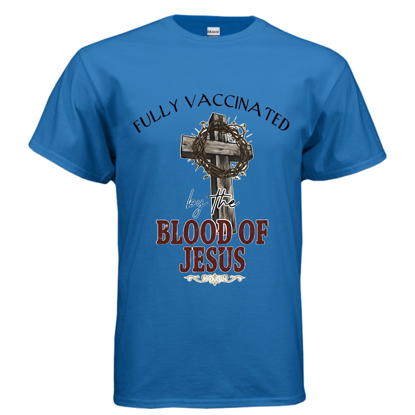 Fully Vaccinated Faith T-Shirt ROYAL Salvation Clothing and Accessories