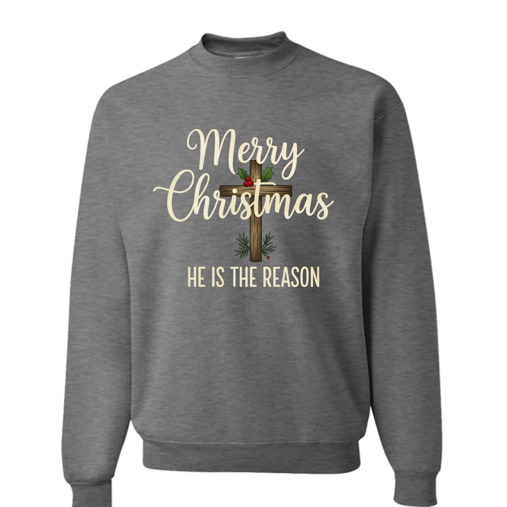 Merry Christmas He is the Reason Faith Sweatshirt Salvation Clothing and Accessories