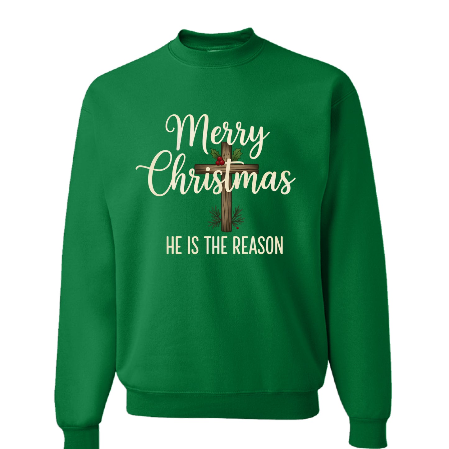 Merry Christmas He is the Reason Faith Sweatshirt Salvation Clothing and Accessories