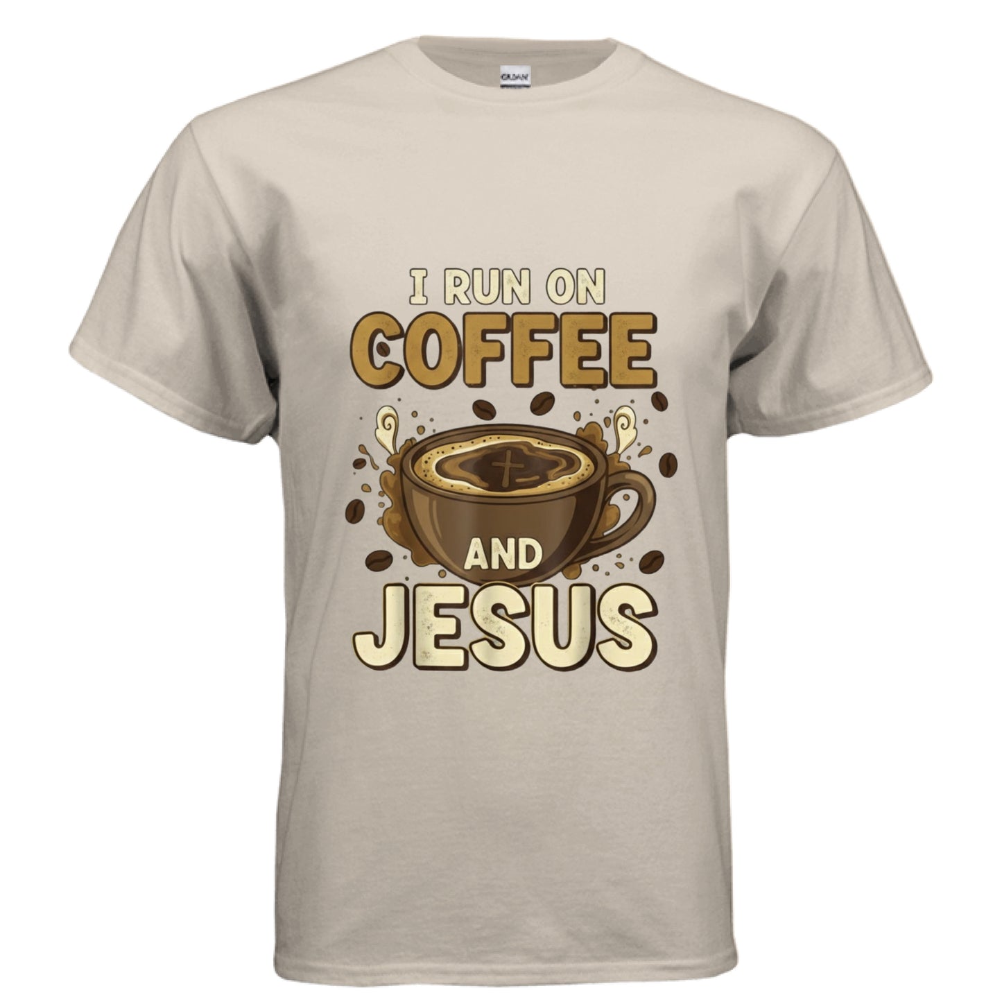 Coffee and Jesus Faith T-Shirt SAND Salvation Clothing and Accessories