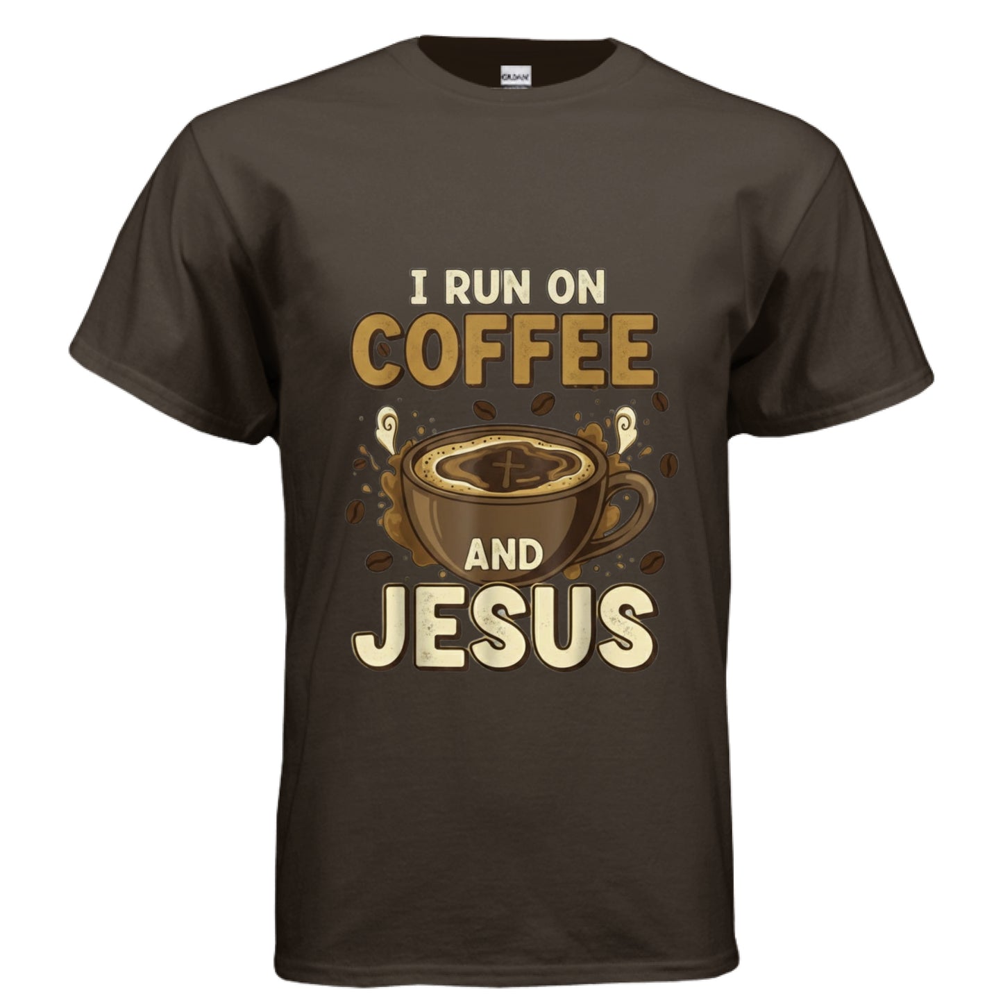 Coffee and Jesus Faith T-Shirt DARK CHOCOLATE Salvation Clothing and Accessories