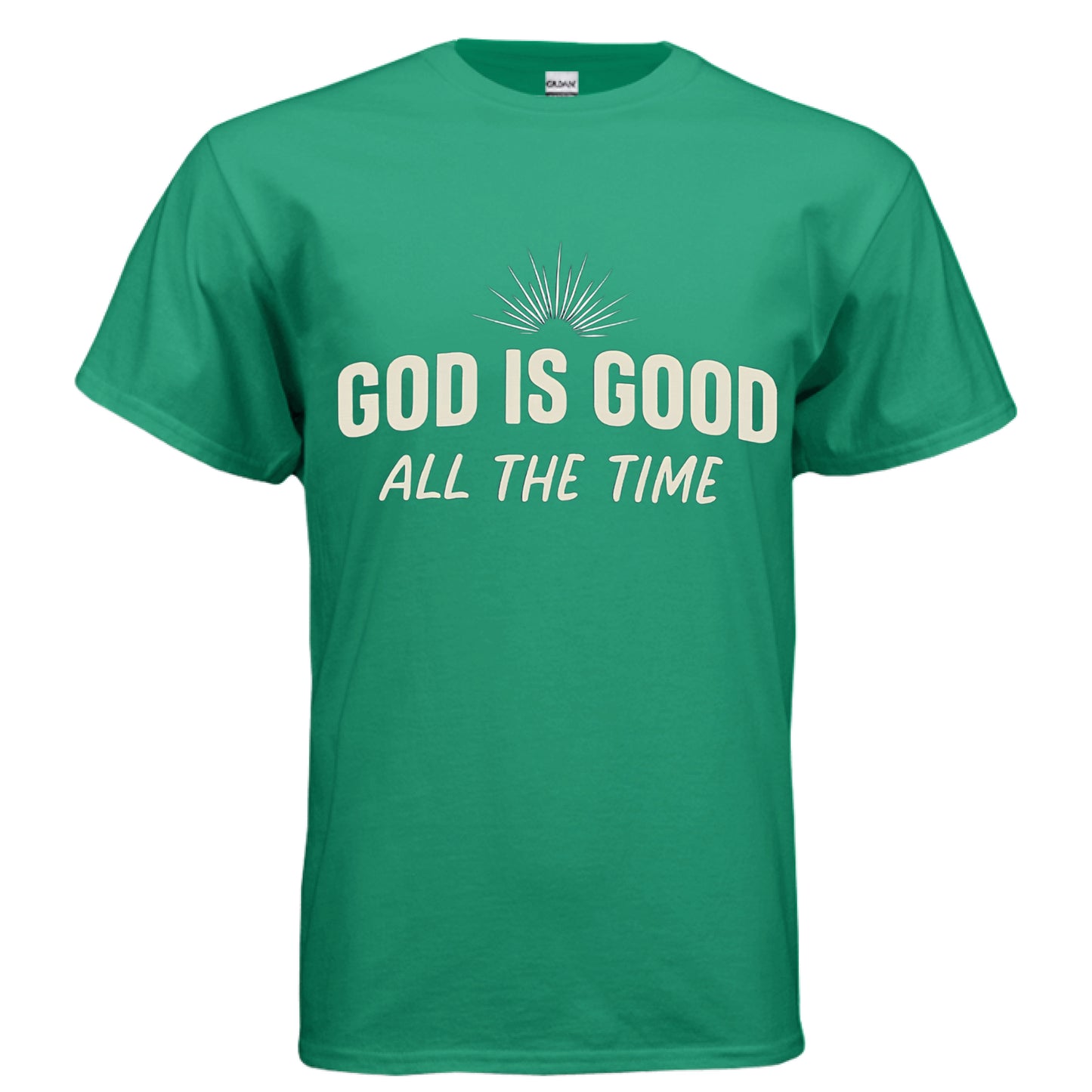 God is Good All the time Christian T-Shirt KELLY GREEN Salvation Clothing and Accessories