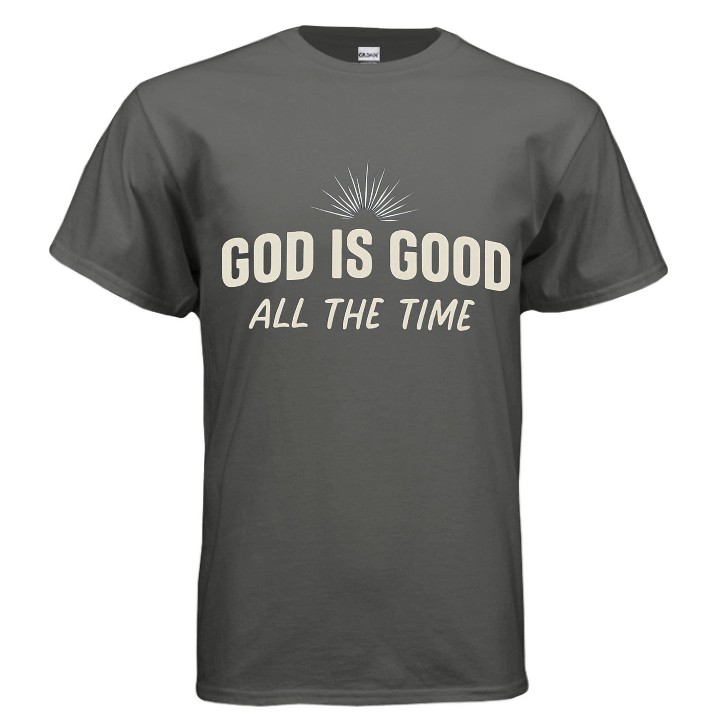 God is Good All the time Christian T-Shirt CHARCOAL Salvation Clothing and Accessories