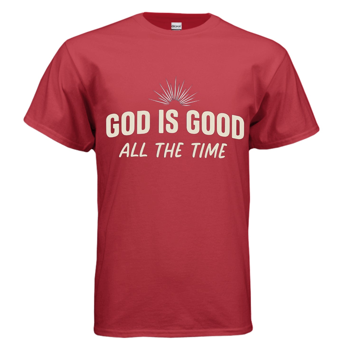 God is Good All the time Christian T-Shirt RED Salvation Clothing and Accessories