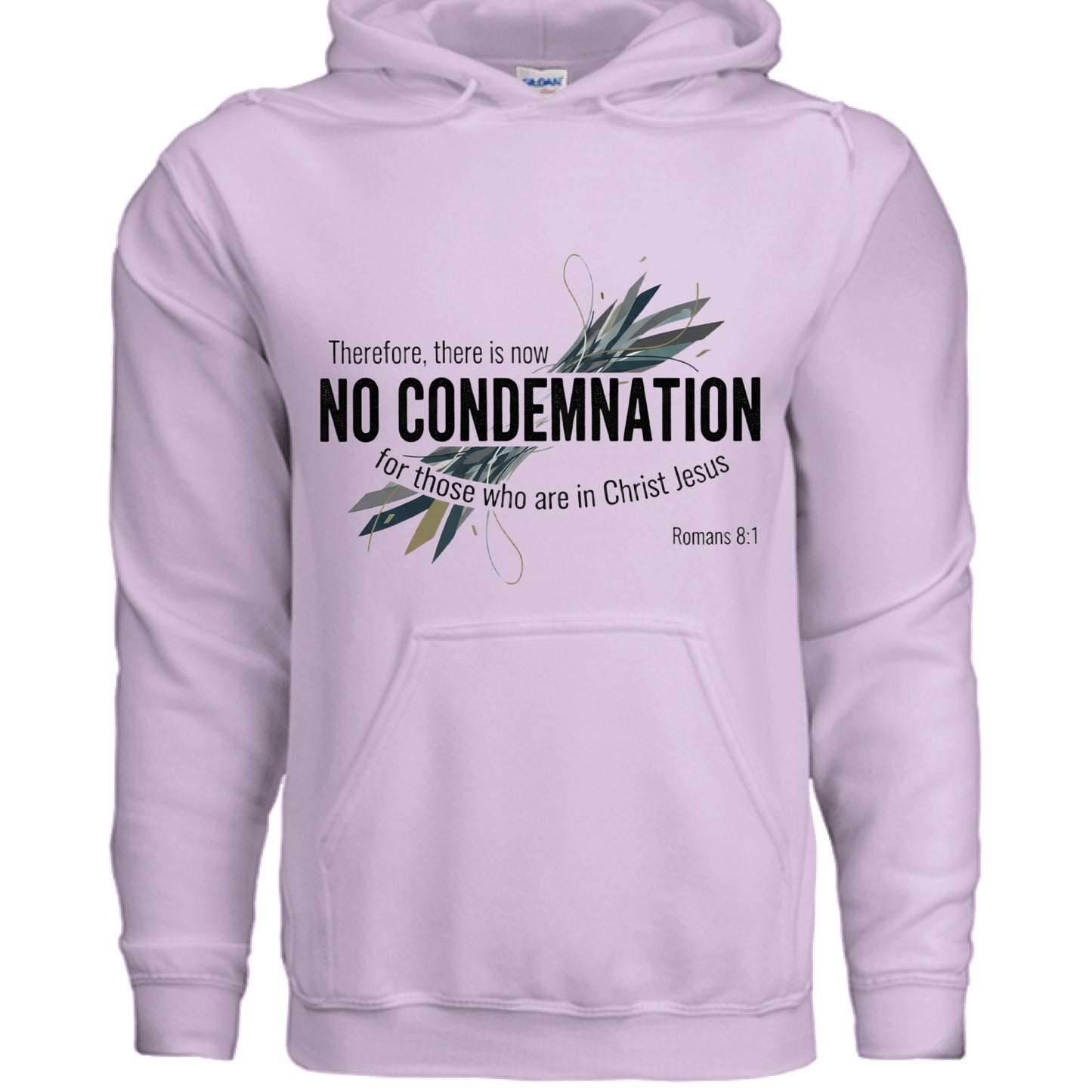 Romans 8:1 Faith Hoodie Orchid Salvation Clothing and Accessories