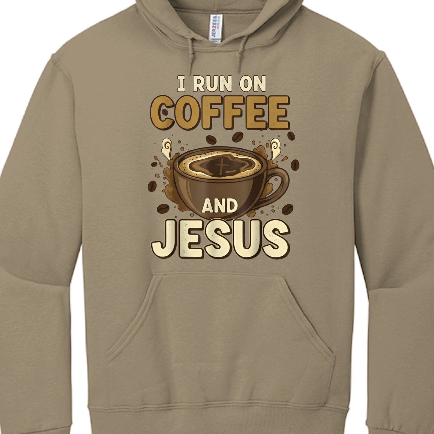 Coffee and Jesus Faith Hoodie SAFARI Salvation Clothing and Accessories Apparel