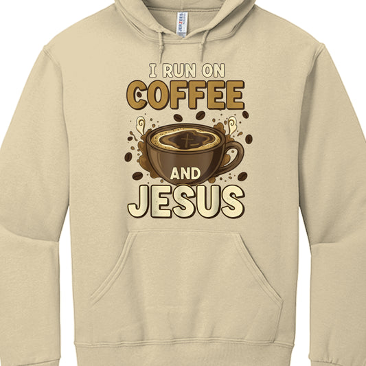 Coffee and Jesus Christian Hoodie Sweet Cream Heather Salvation Clothing and Accessories