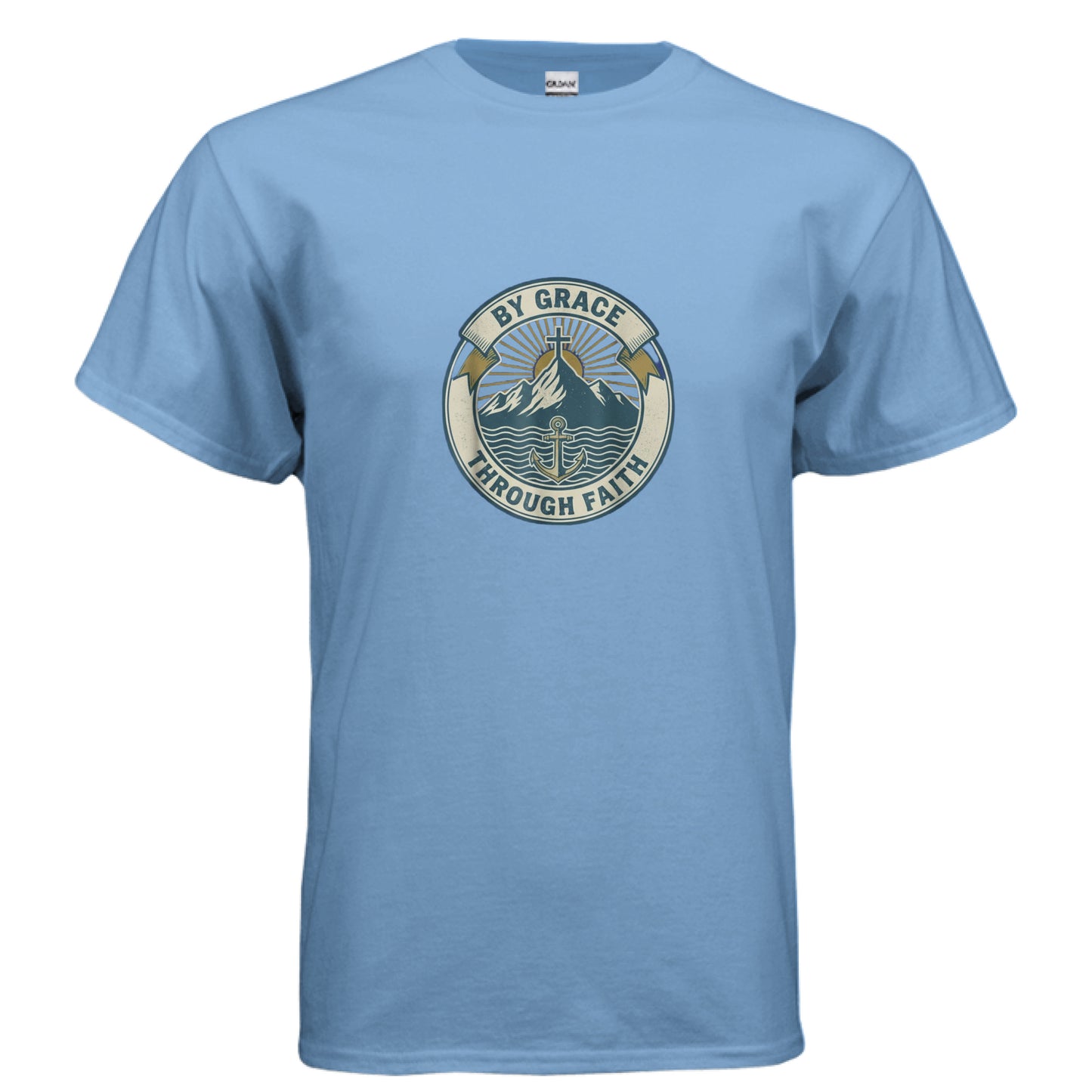 By Grace Through Faith Faith T-Shirt CAROLINA BLUE Salvation Clothing and Accessories