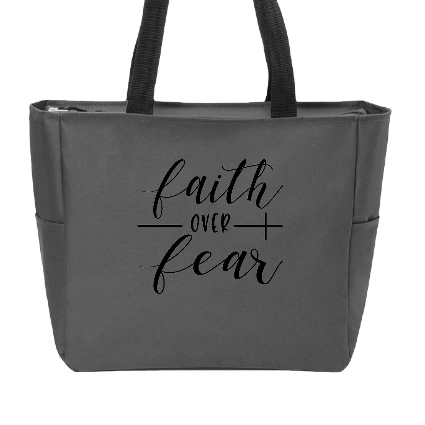 Tote-Faith over Fear Dark Charcoal ONE SIZE Salvation Clothing and Accessories