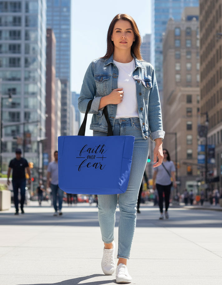 Tote-Faith over Fear True Royal ONE SIZE Salvation Clothing and Accessories