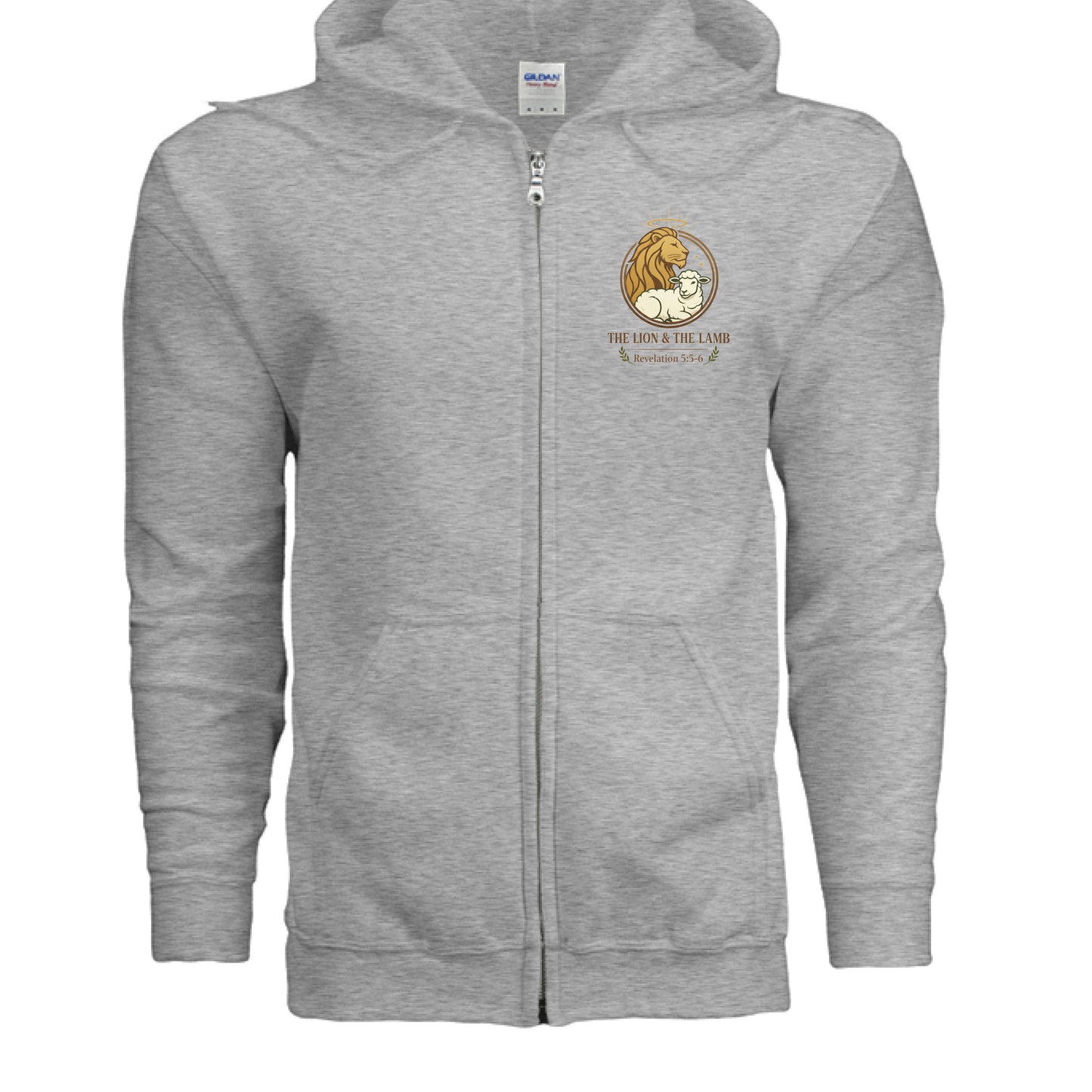Lion and Lamb Faith Zip-up SPORT GREY Salvation Clothing and Accessories