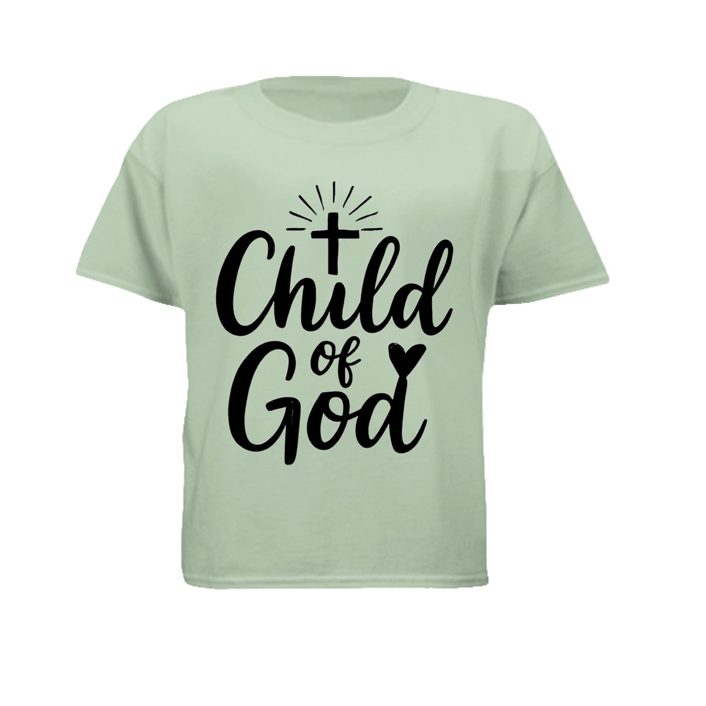 Child of God Faith Kid's T-Shirt Mint Green Salvation Clothing and Accessories