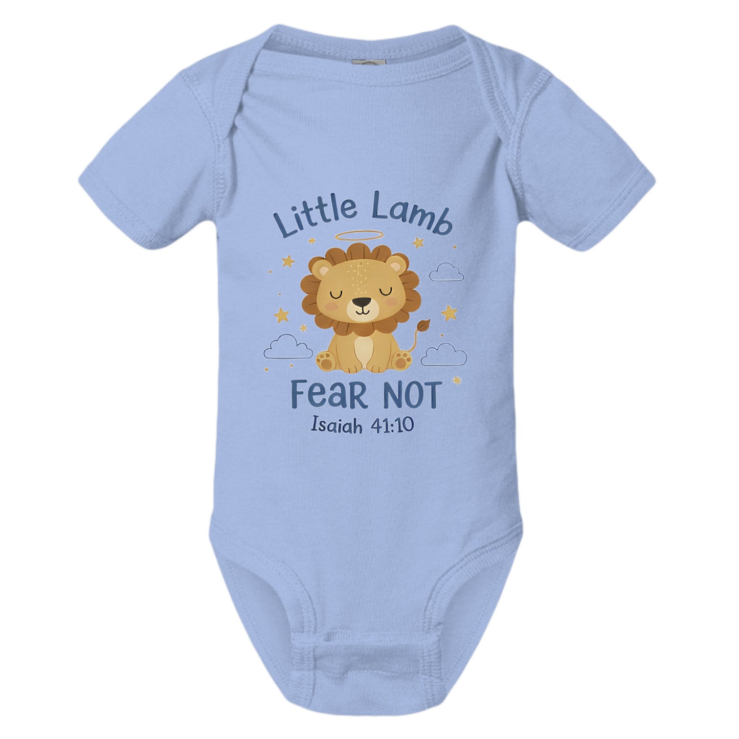 Little Lamb Faith Onesie LIGHT BLUE Salvation Clothing and Accessories