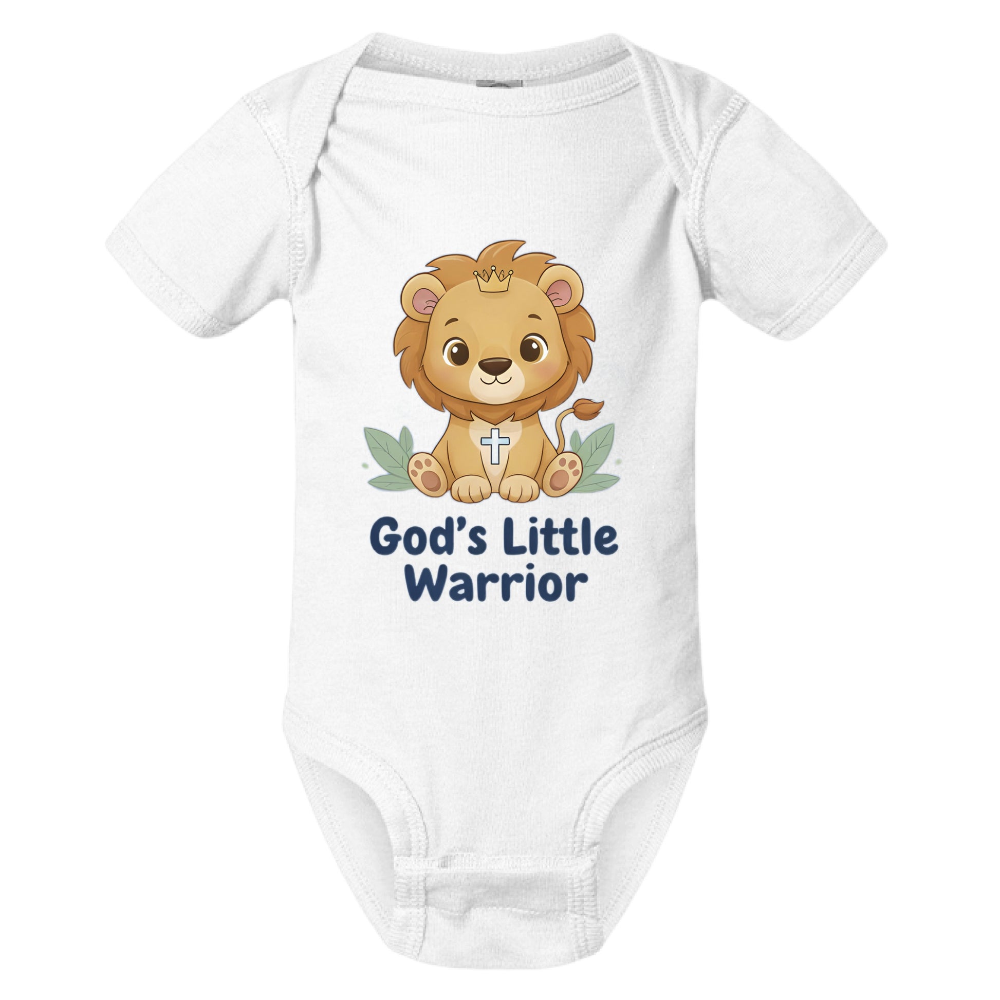 Gods Little Warrior Faith Onesie WHITE Salvation Clothing and Accessories