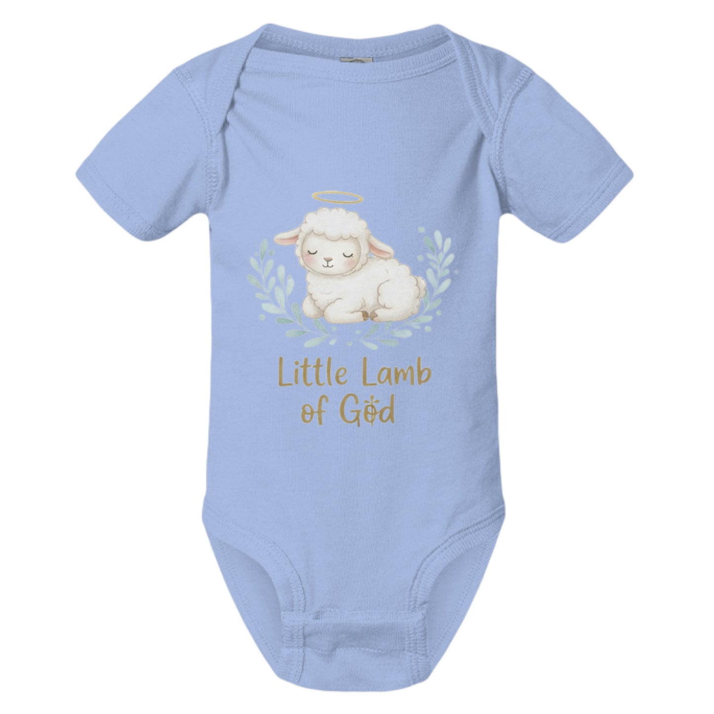 Little Lamb of God Faith Onesie LIGHT BLUE Salvation Clothing and Accessories