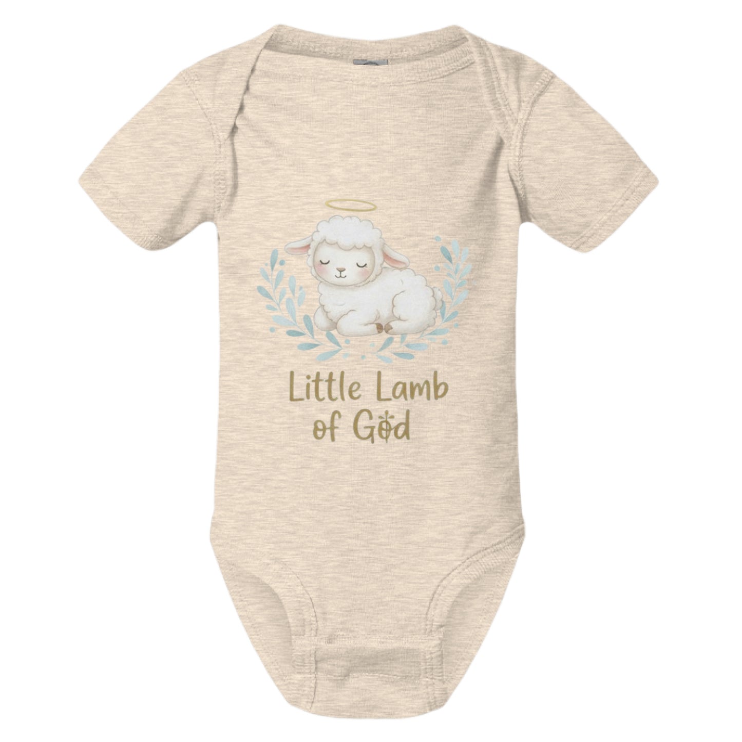 Little Lamb of God Faith Onesie Natural Heather Salvation Clothing and Accessories