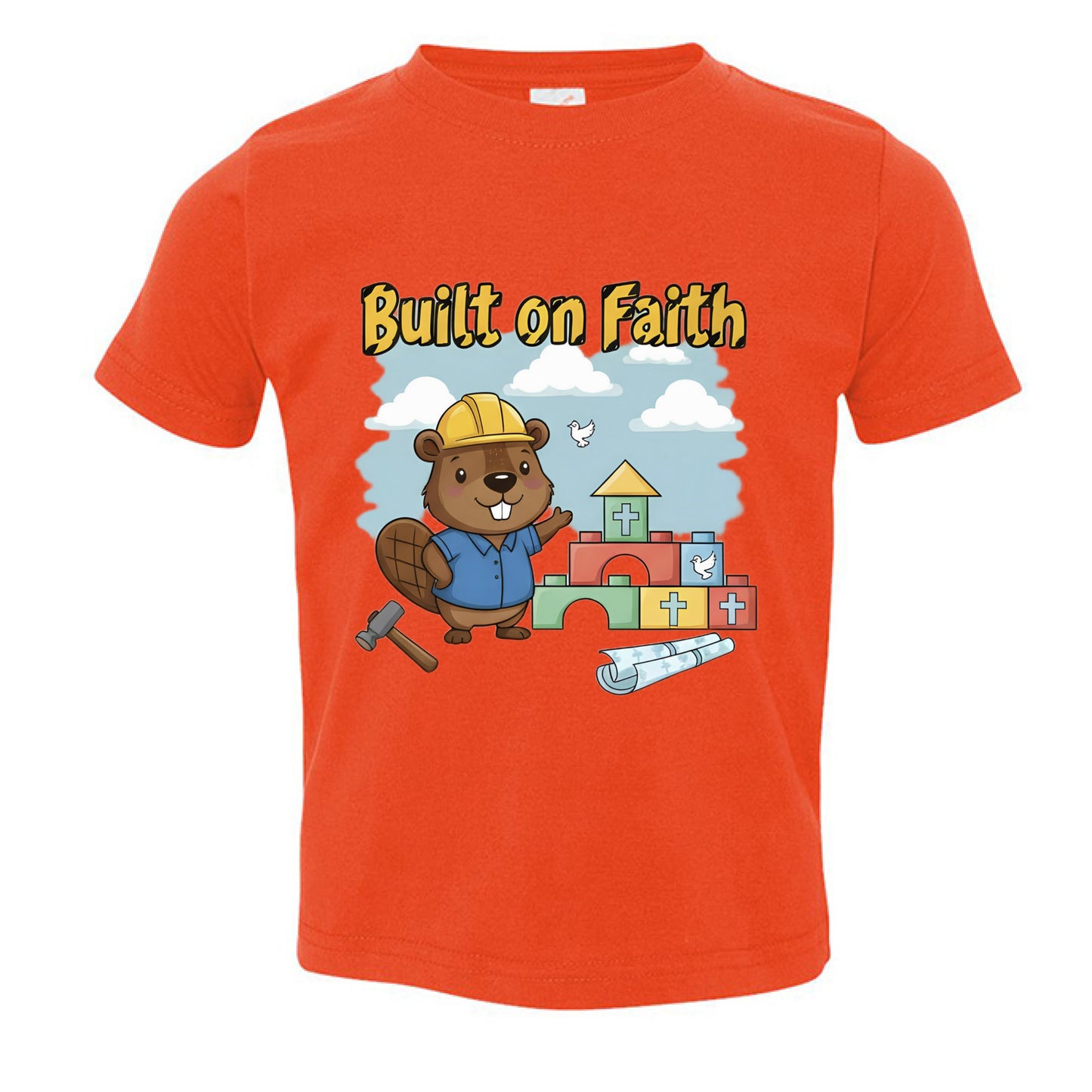Built on Faith Faith Toddler-T-Shirt ORANGE Salvation Clothing and Accessories