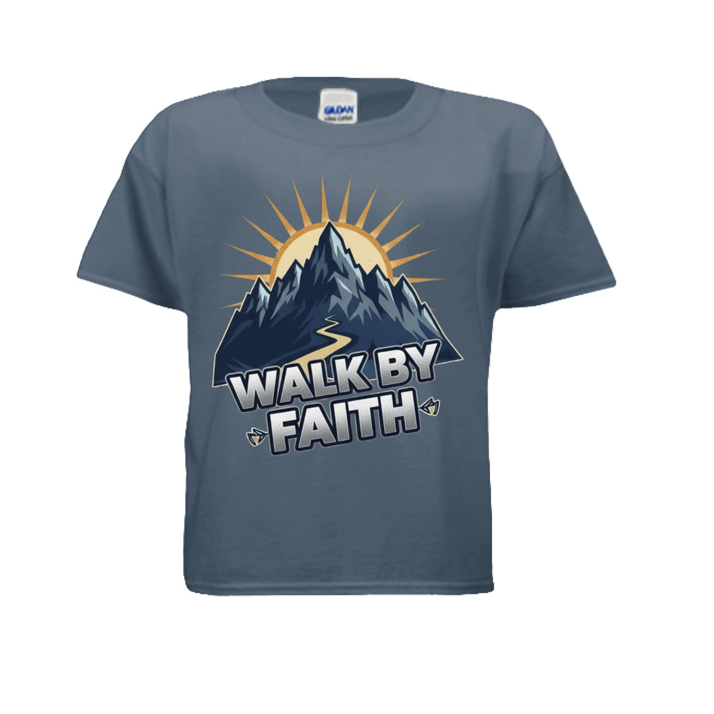 Walk by Faith Faith Kids T-Shirt INDIGO BLUE Salvation Clothing and Accessories