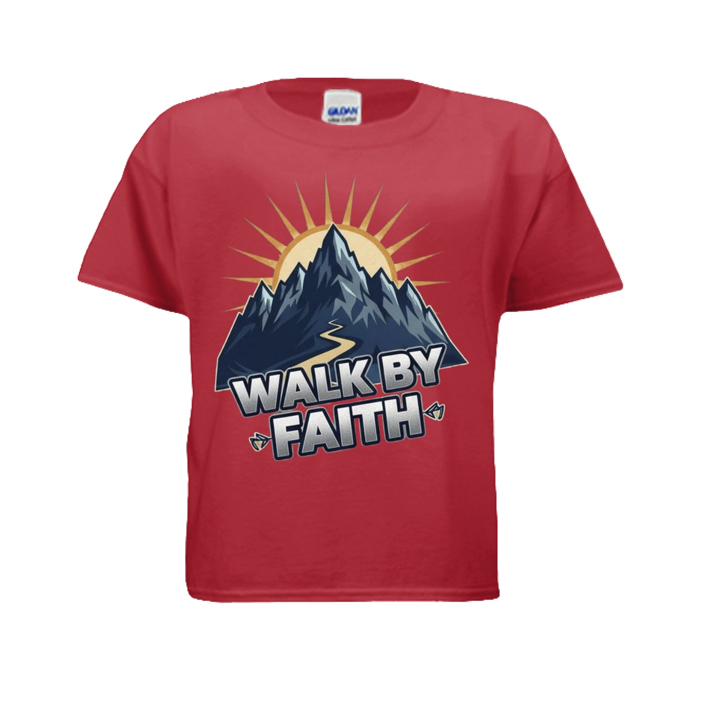 Walk by Faith Faith Kids T-Shirt RED Salvation Clothing and Accessories