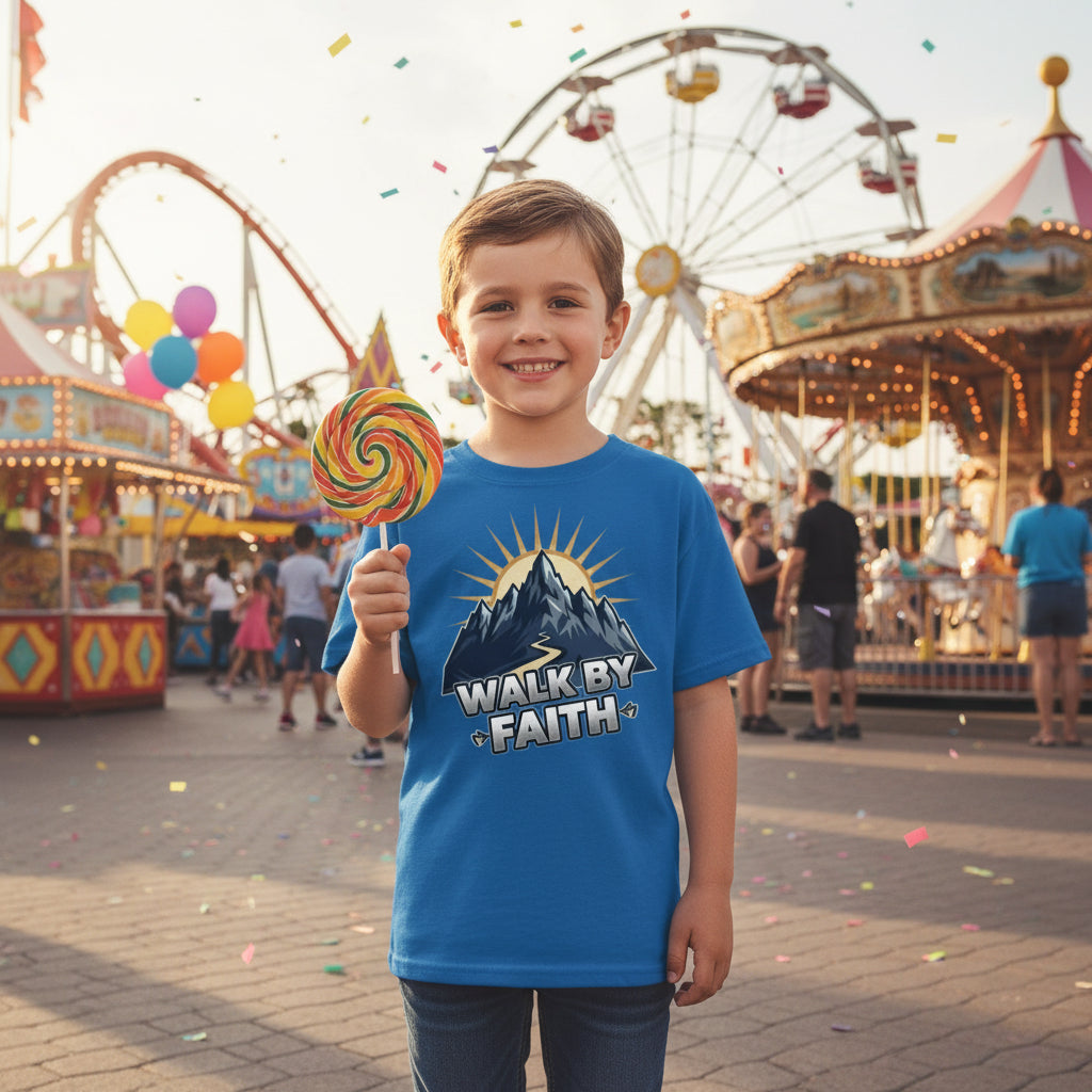 Walk by Faith Faith Kids T-Shirt ROYAL Salvation Clothing and Accessories