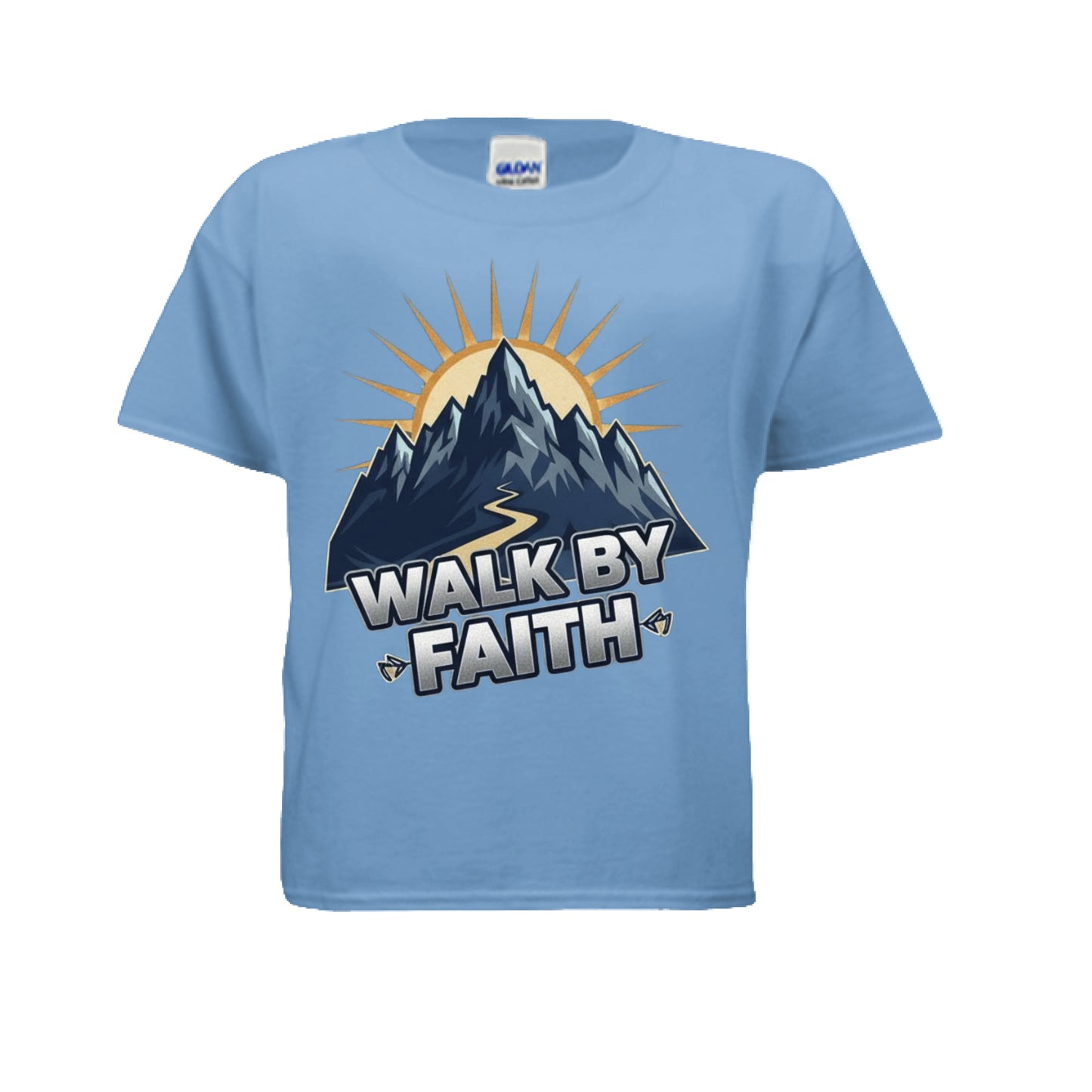 Walk by Faith Faith Kids T-Shirt CAROLINA BLUE Salvation Clothing and Accessories