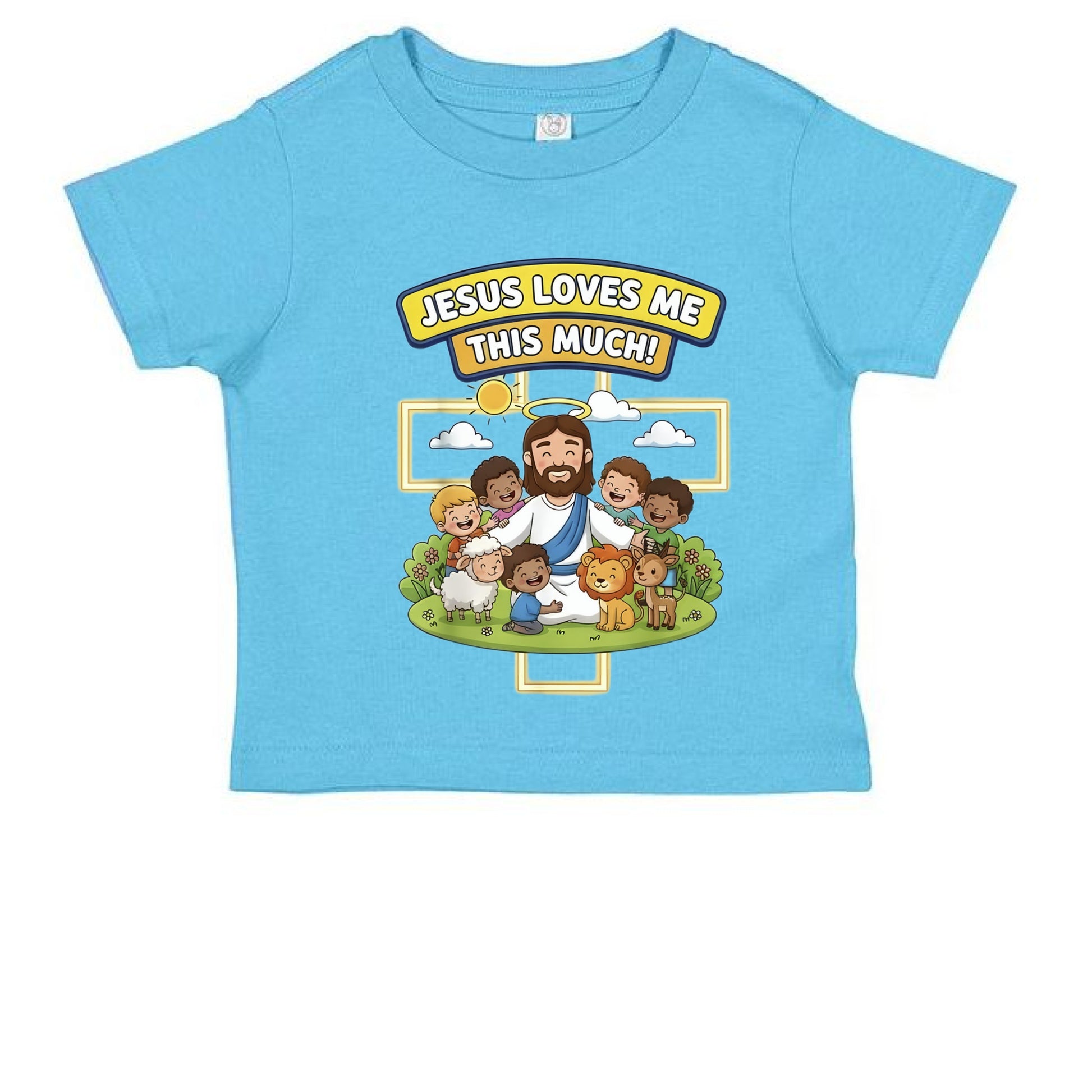 Jesus Loves me this much Faith Toddler T-Shirt Salvation Clothing and Accessories