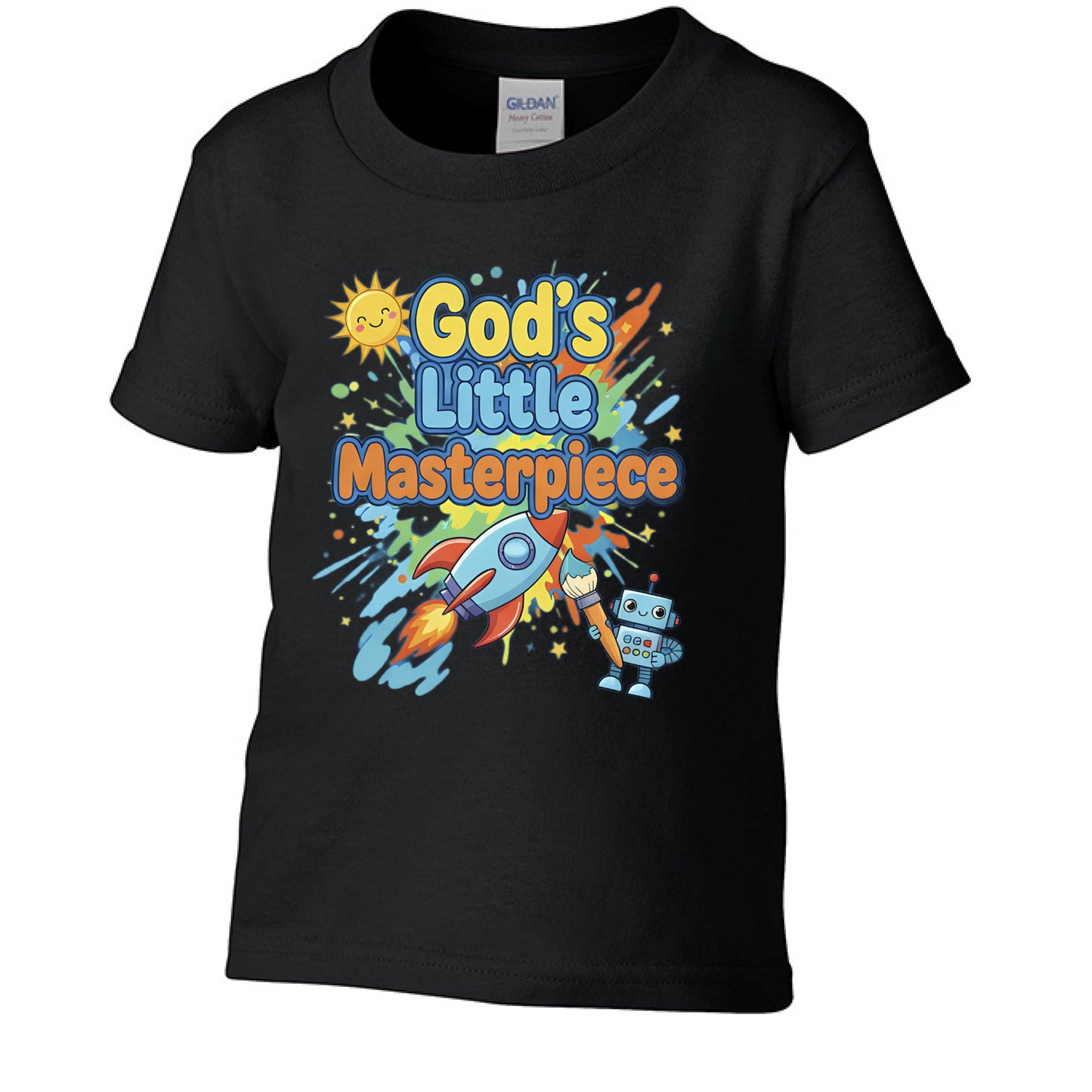 Gods Little Masterpiece Faith Toddler T-Shirt BLACK Salvation Clothing and Accessories