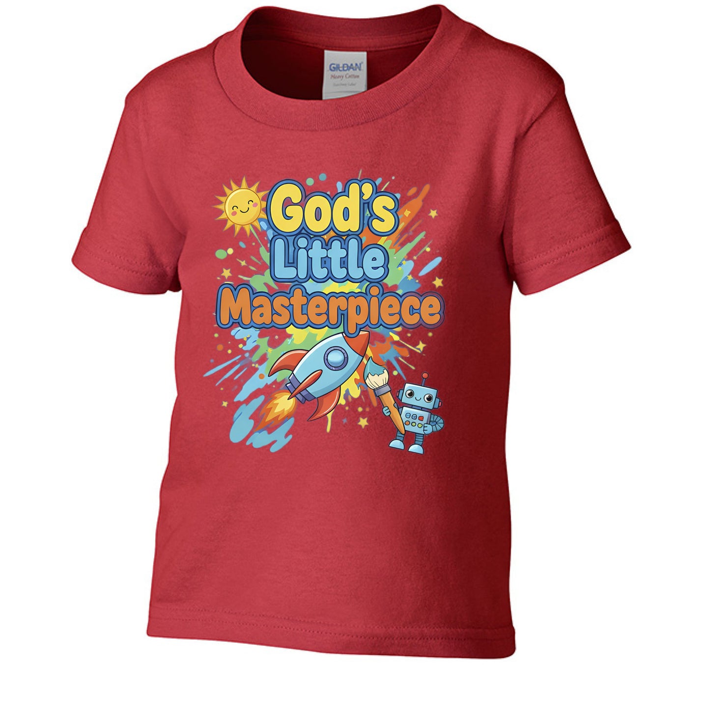 Gods Little Masterpiece Faith Toddler T-Shirt RED Salvation Clothing and Accessories