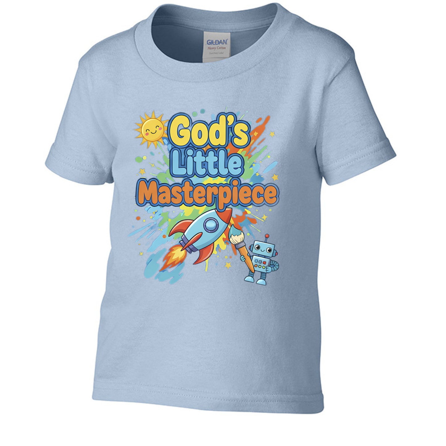 Gods Little Masterpiece Faith Toddler T-Shirt LIGHT BLUE Salvation Clothing and Accessories