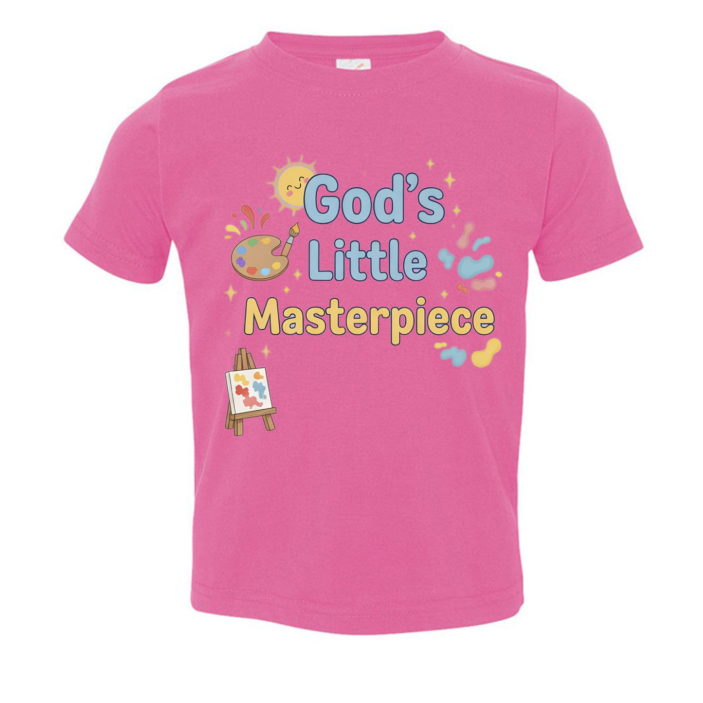Gods little Masterpiece Faith Toddler T-shirt RASPBERRY Salvation Clothing and Accessories