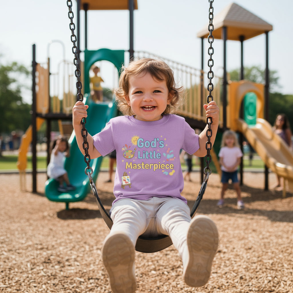 Gods little Masterpiece Faith Toddler T-shirt LAVENDER Salvation Clothing and Accessories