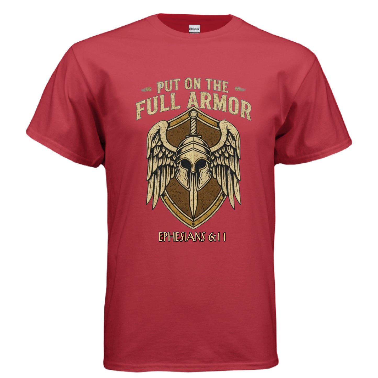 Put on the Full Armor Faith T-Shirt RED Salvation Clothing and Accessories