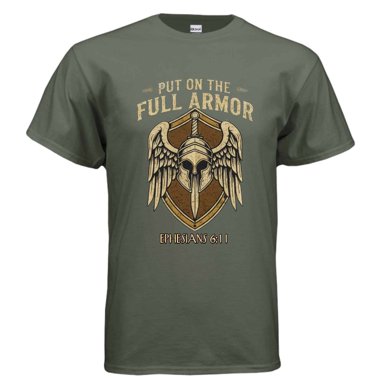 Put on the Full Armor Faith T-Shirt MILITARY GREEN Salvation Clothing and Accessories
