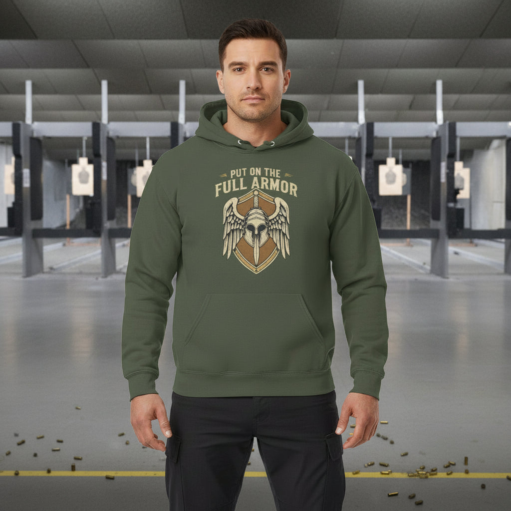 Put on The Full Armor Faith Hoodie MILITARY GREEN Salvation Clothing and Accessories