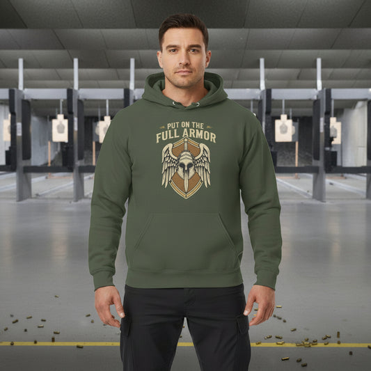 Put on The Full Armor Faith Hoodie MILITARY GREEN Salvation Clothing and Accessories